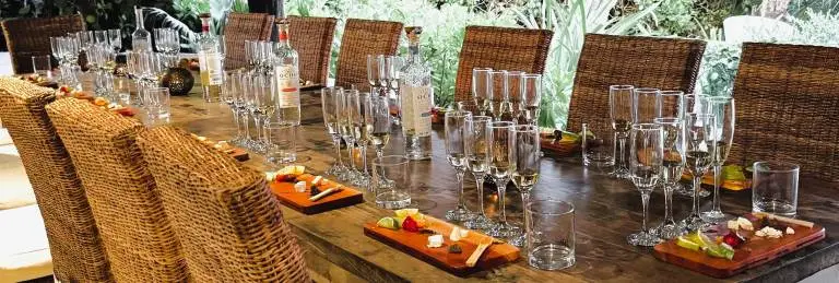 tasting tequila in a private experience in a luxury villa.